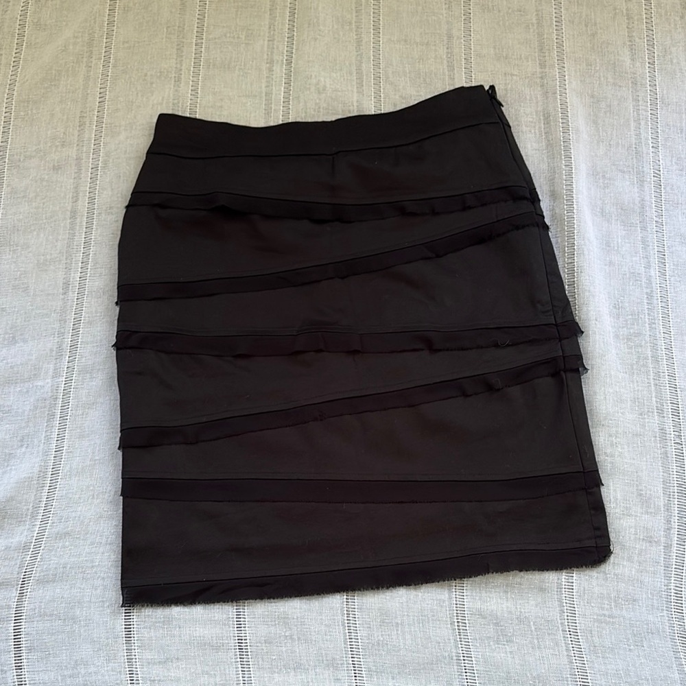 White House Black Market Black Tiered Pencil  Skirt